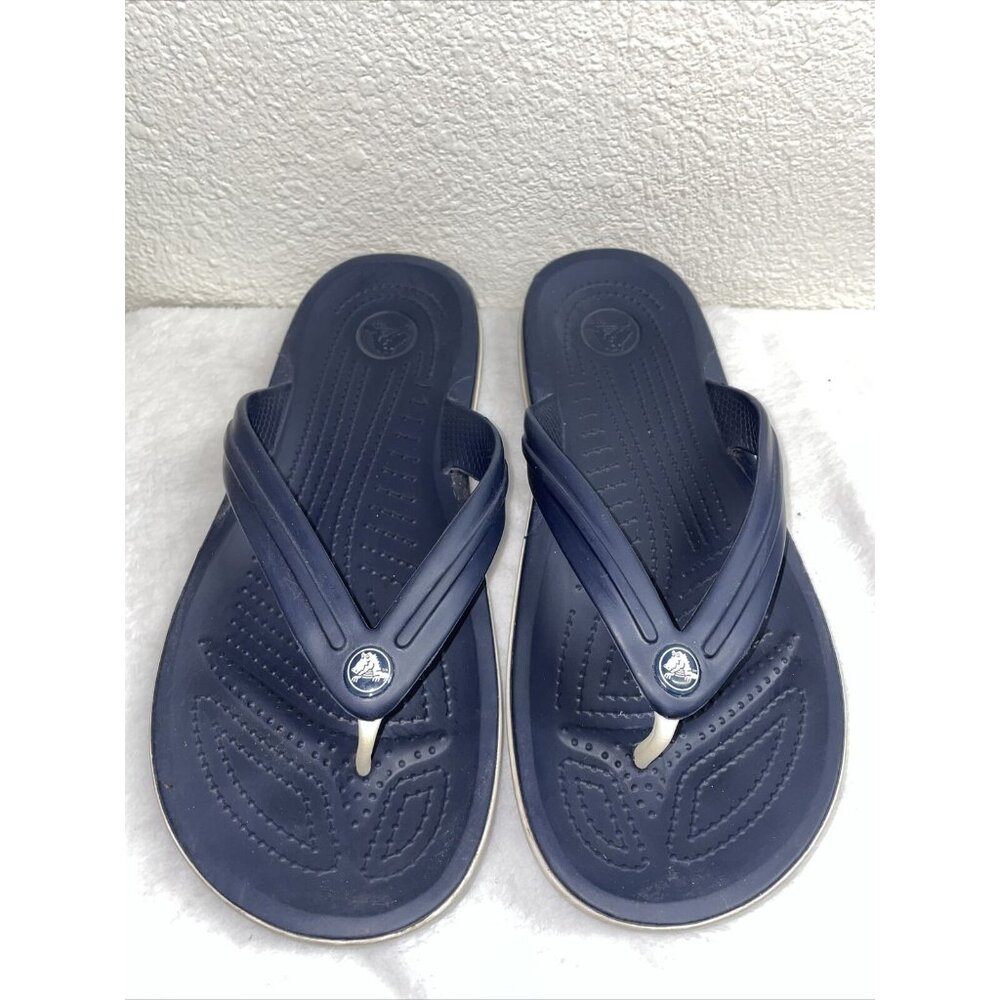 Crocs Crocband Flip Flops Slip On Sandals Thongs Uni size M9  W11 Navy Blue